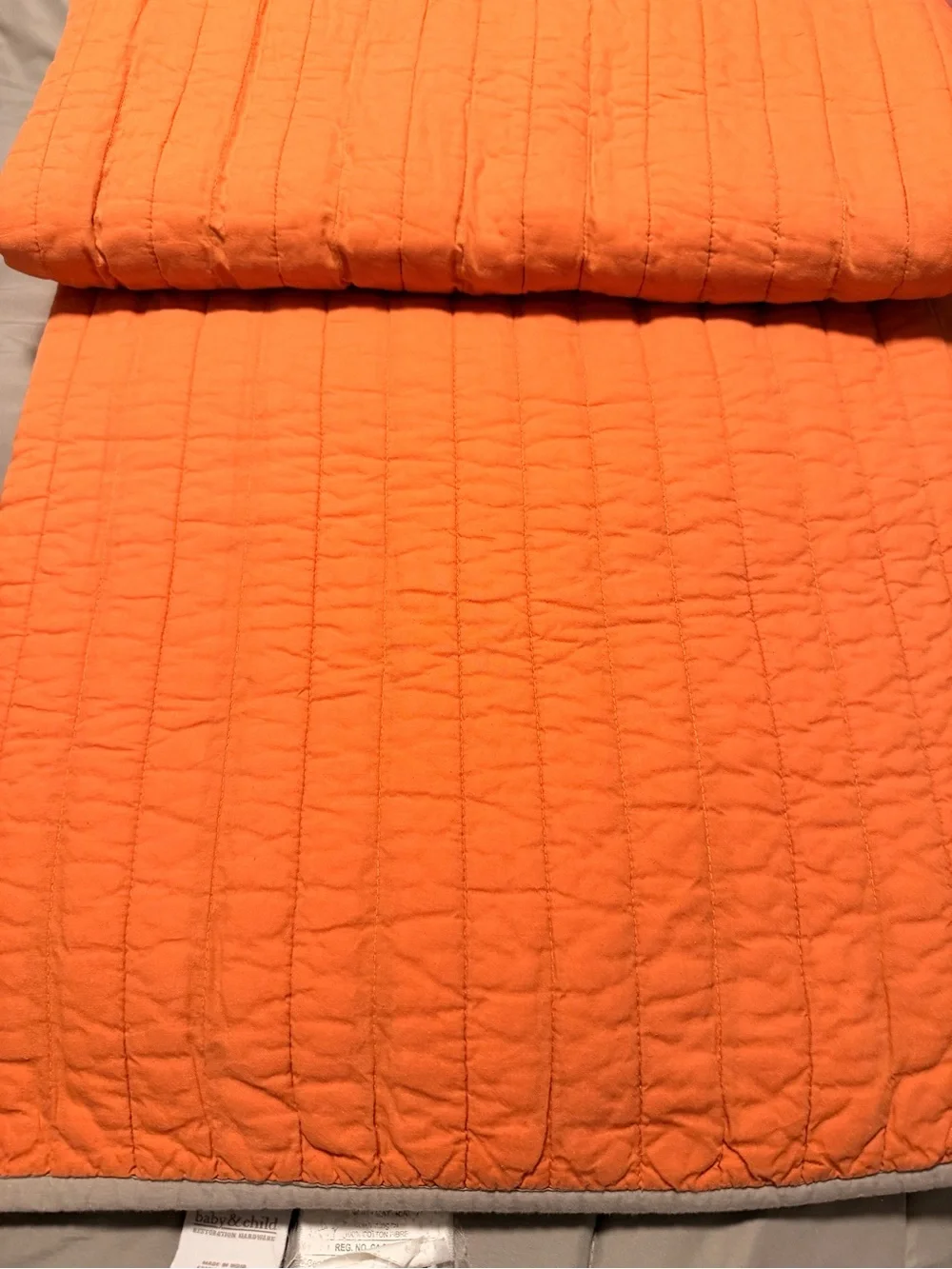 baby & child by Restoration Hardware Queen Orange and Grey Quilt with 2 shams